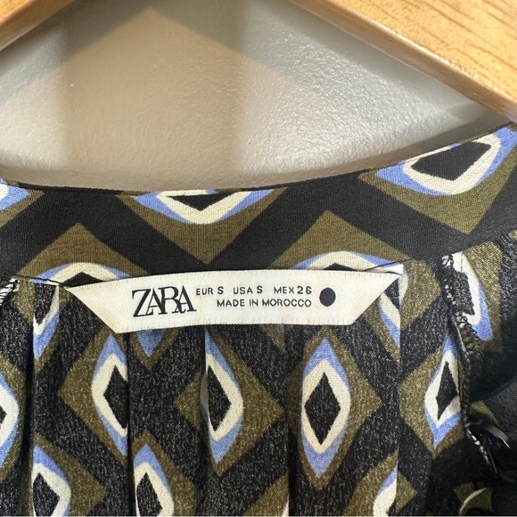 Zara geometric print Henley midi dress - Picture 4 of 5